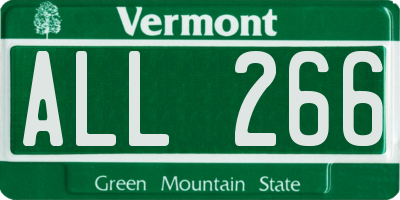 VT license plate ALL266