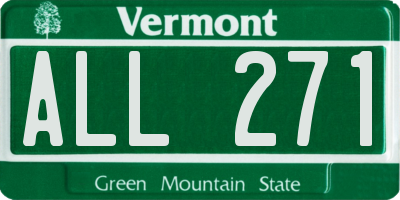 VT license plate ALL271