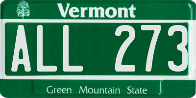 VT license plate ALL273