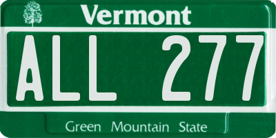 VT license plate ALL277