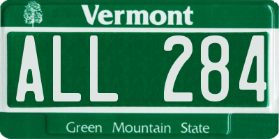 VT license plate ALL284