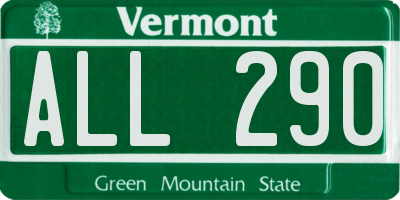 VT license plate ALL290