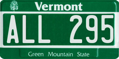 VT license plate ALL295