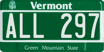 VT license plate ALL297