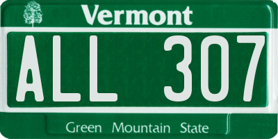 VT license plate ALL307