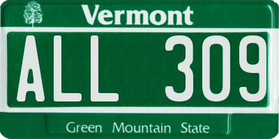 VT license plate ALL309