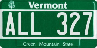 VT license plate ALL327