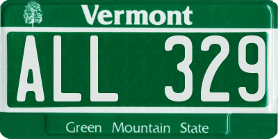 VT license plate ALL329