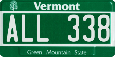 VT license plate ALL338