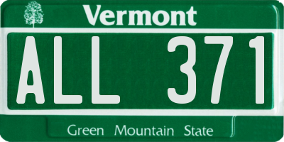 VT license plate ALL371