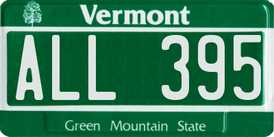 VT license plate ALL395