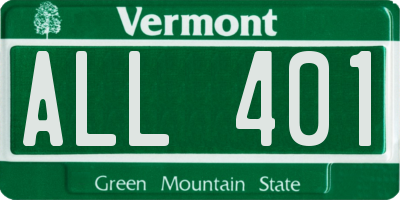 VT license plate ALL401