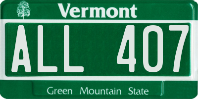 VT license plate ALL407