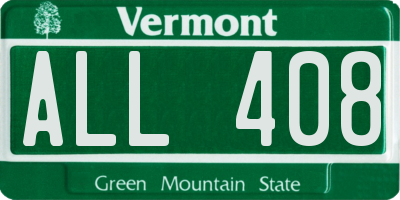 VT license plate ALL408