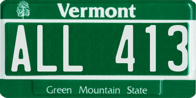 VT license plate ALL413