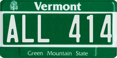 VT license plate ALL414