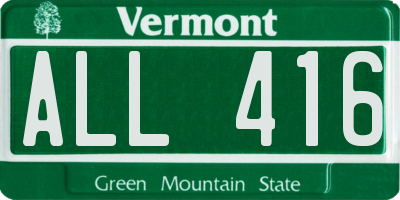 VT license plate ALL416