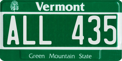 VT license plate ALL435