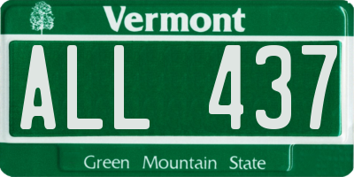 VT license plate ALL437