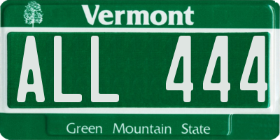 VT license plate ALL444