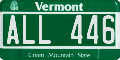 VT license plate ALL446
