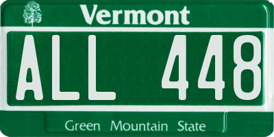 VT license plate ALL448