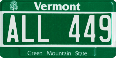 VT license plate ALL449