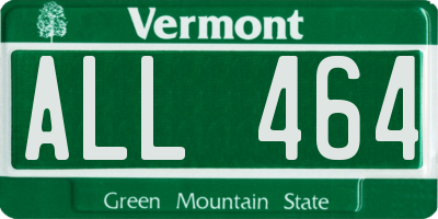 VT license plate ALL464