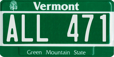 VT license plate ALL471