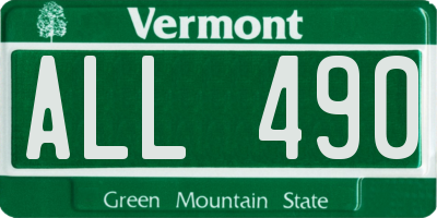 VT license plate ALL490