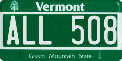 VT license plate ALL508