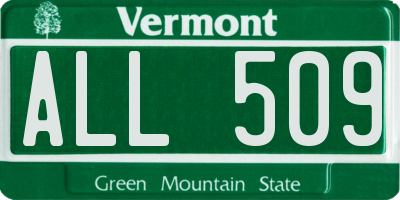 VT license plate ALL509