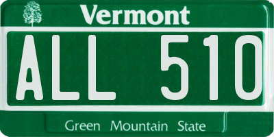 VT license plate ALL510