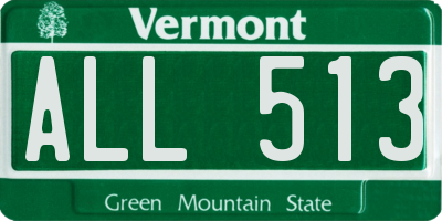 VT license plate ALL513
