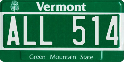 VT license plate ALL514
