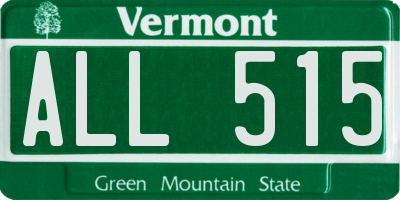 VT license plate ALL515