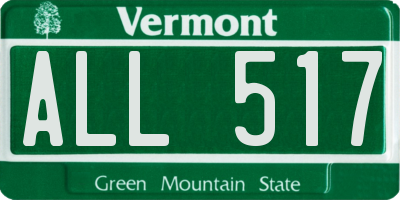 VT license plate ALL517