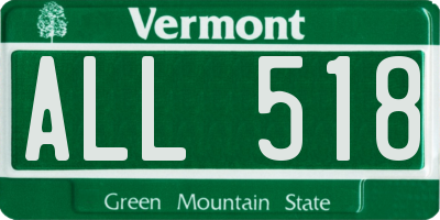 VT license plate ALL518