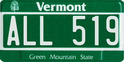 VT license plate ALL519