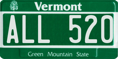 VT license plate ALL520