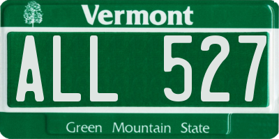 VT license plate ALL527