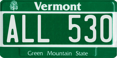 VT license plate ALL530