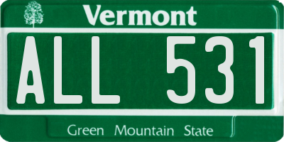 VT license plate ALL531