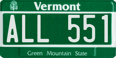 VT license plate ALL551