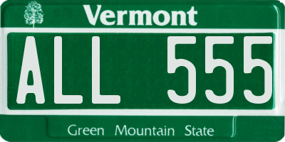 VT license plate ALL555