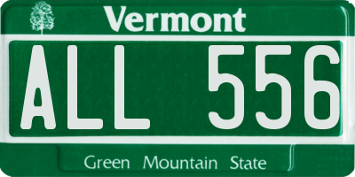 VT license plate ALL556