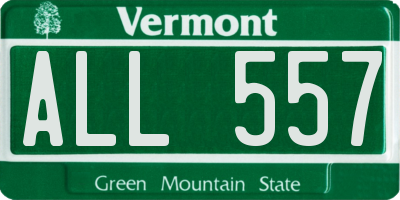 VT license plate ALL557