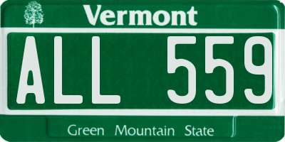 VT license plate ALL559