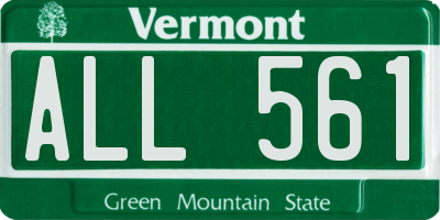 VT license plate ALL561