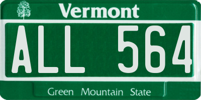 VT license plate ALL564